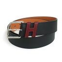 【美品】エルメス HERMES パートナー 40MM H ベルト 90cm ヴォーソンブレロ II レザー ノワール ルージュアッシュ ブラック レッド 黒 赤 シルバー金具 C刻印 箱付