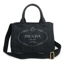 【新品・未使用品】プラダ PRADA カナパ 2WAY ショルダー ハンドバッグ 斜め掛け デニム ファブリック ネロ ブラック 黒 ゴールド金具 1BG439