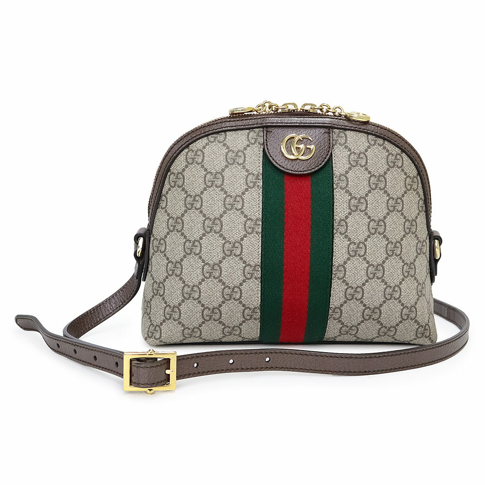 【未使用保管品】グッチ GUCCI オフィディア ショルダーバッグ 斜め掛け GGスプリームキャンバス レザー ブラウン ベージュ レッド グリーン 茶 赤 緑 ゴールド金具 499621