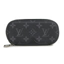 ルイヴィトン 【未使用　展示品】ルイ ヴィトン LOUIS VUITTON エテュイ リュネット GM 眼鏡 サングラス メガネケース モノグラムエクリプス カーフスキン レザー ブラック 黒 シルバー金具 GI0654