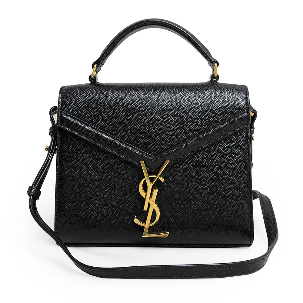 ハンドバッグ 【未使用保管品】イヴ サンローラン YVES SAINT LAURENT カサンドラ 斜め掛け 2WAY ショルダー ハンドバッグ カーフスキン レザー ブラック 黒 ゴールド金具 623930