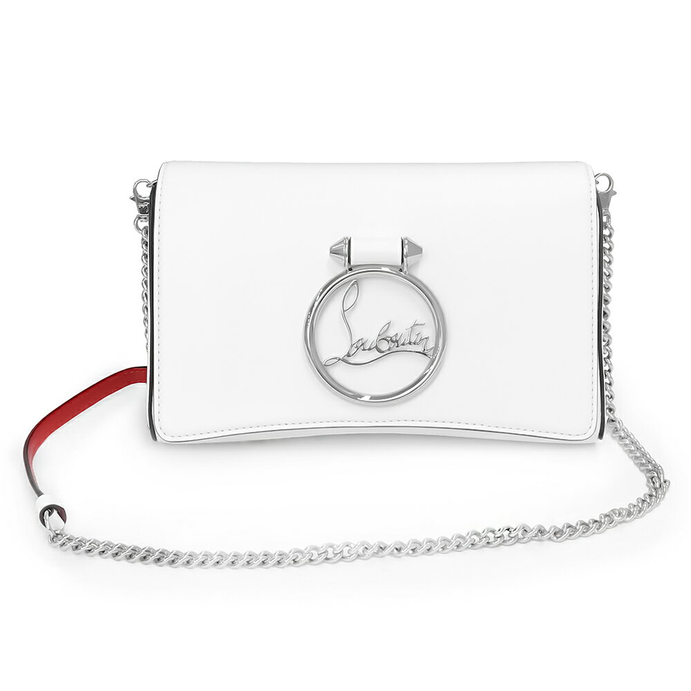 楽天ブランドシティ　BrandCity【新品・未使用品】クリスチャンルブタン Christian Louboutin Rubylou Clutch ショルダーバッグ 斜め掛け カーフスキン レザー ホワイト 白 シルバー金具 3185212