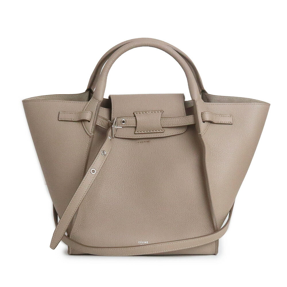 セリーヌ ハンドバッグ（レディース） 【未使用保管品】セリーヌ CELINE ビッグバッグ スモール ロングストラップ 2WAY ショルダー ハンドバッグ 斜め掛け カーフスキン レザー ライトトープ ベージュ シルバー金具 183313A4U