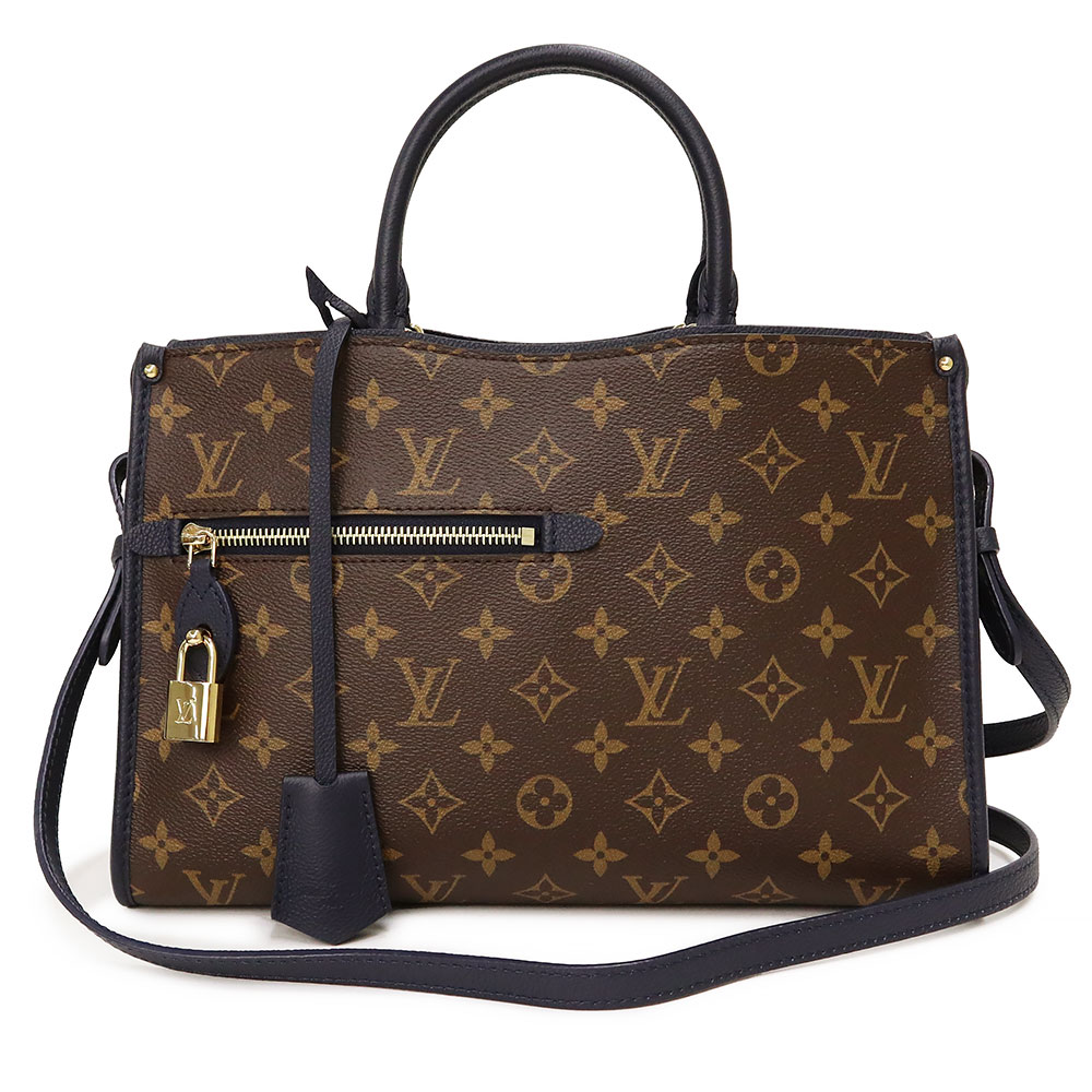 ルイヴィトン バッグ モノグラム（レディース） 【新品・未使用品】ルイ ヴィトン LOUIS VUITTON ポパンクール PM 2WAY 斜め掛け ショルダー トート ハンドバッグ モノグラム マリーヌ ネイビー 紺 ゴールド金具 M43434 箱付