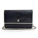 【未使用 展示品】シャネル CHANEL ビコローレ ココマーク マトラッセ 斜め掛け チェーンウォレット 長財布 カーフスキン レザー ダークネイビー 紺 シ...