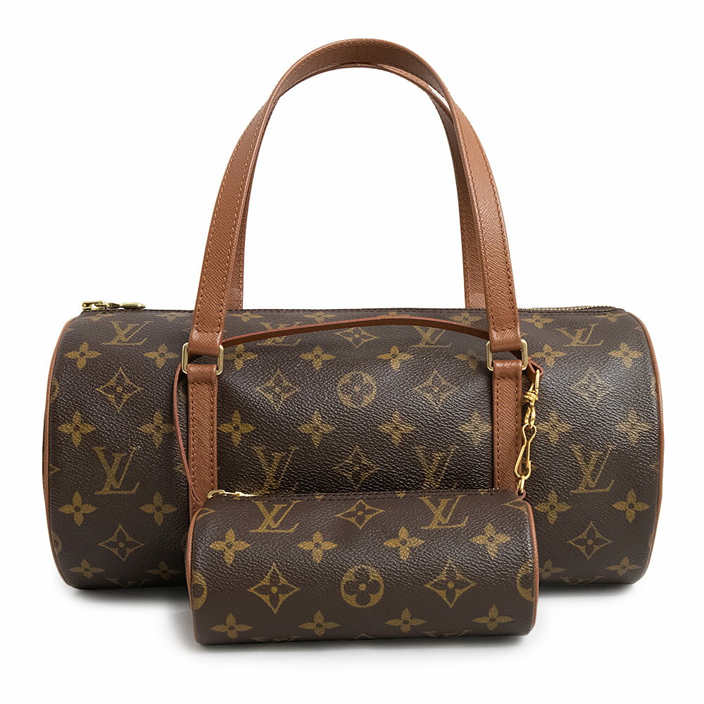 ルイヴィトン ハンドバッグ（レディース） 【新品同様品】ルイ ヴィトン LOUIS VUITTON 旧パピヨン 30 ハンドバッグ モノグラム ブラウン 茶 ゴールド金具 ポーチ付 M51365