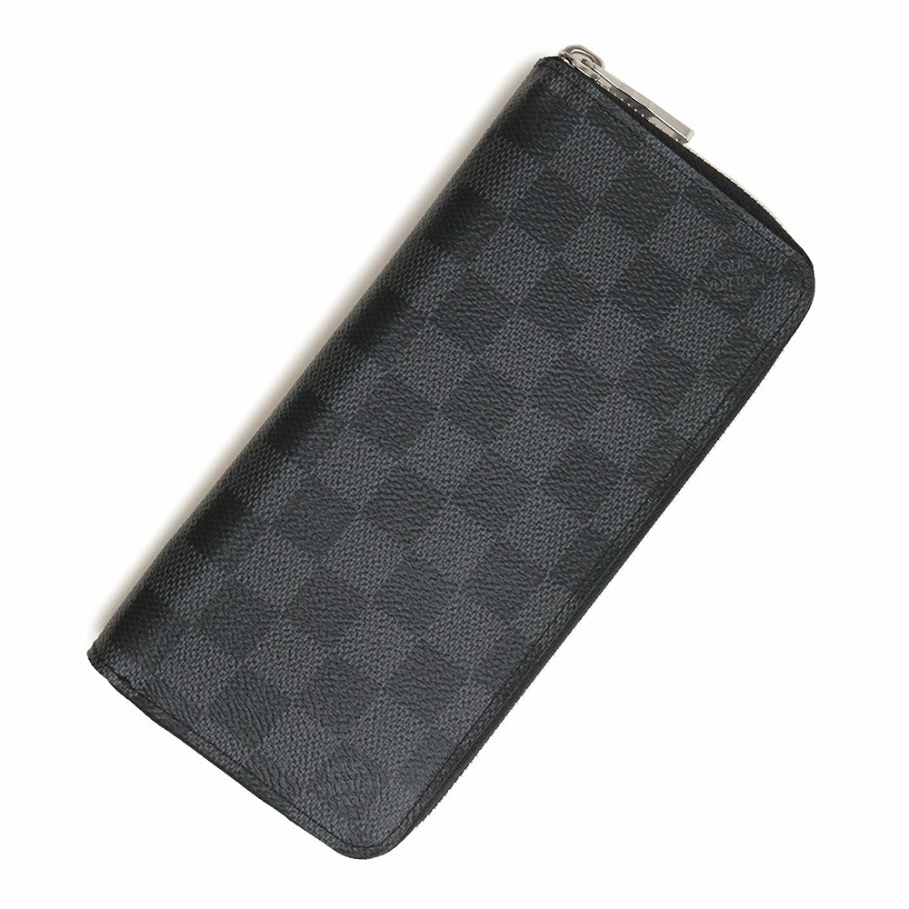 ルイヴィトン ダミエ財布（メンズ） 【未使用保管品】ルイ ヴィトン LOUIS VUITTON ジッピーウォレット ヴェルティカル ラウンドファスナー 長財布 ダミエグラフィット ブラック 黒 シルバー金具 N63095 箱付