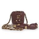 【未使用保管品】シャネル CHANEL マトラッセ ココマーク ミニ 巾着 ポーチ バニティ チェーン ショルダーバッグ 斜め掛け ラムスキン レザー ボルドー...