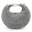 【新品・未使用品】フェンディ FENDI ナノ フェンディグラフィ ホーボー ハンドバッグ ムートン グレー ゴールド金具 7AS089