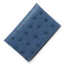 【新品・未使用品】エルメス HERMES カルヴィ カードケース 名刺入れ 定期入れ パスケース 財布 オーストリッチ エキゾチックレザー ブルー 青 シルバー...