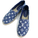 【未使用保管品】ルイ ヴィトン LOUIS VUITTON スターボード フラットシューズ エスパドリーユ スリッポン 靴 #41 27cm モノグラムデニム ...