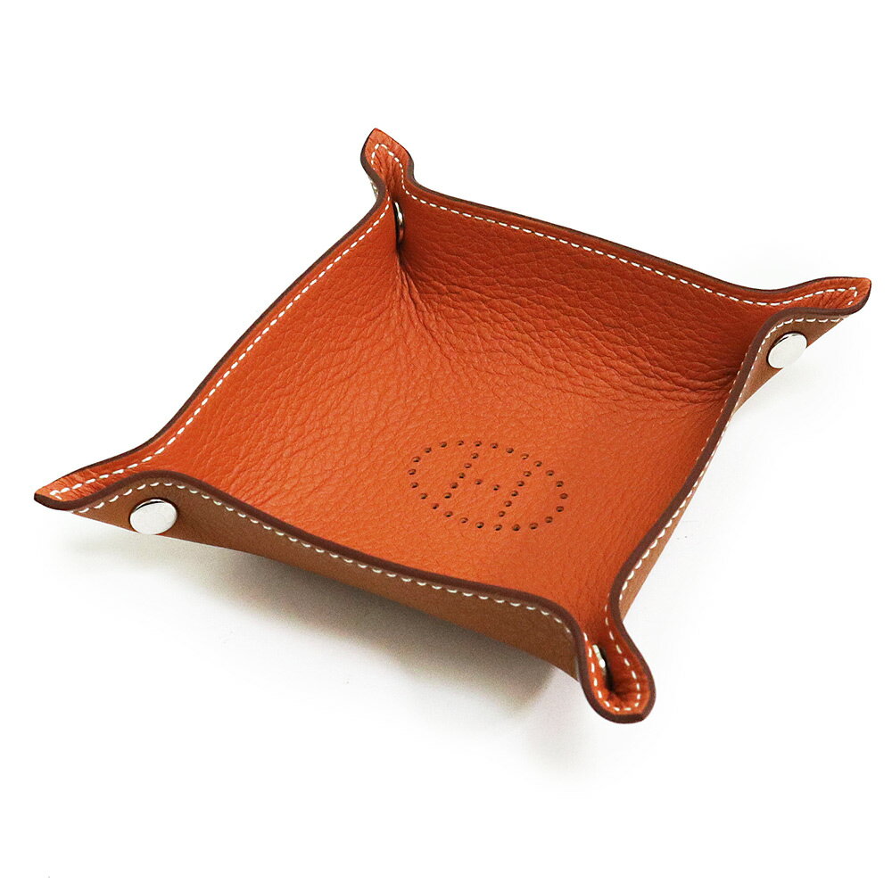 【新品・未使用品】エルメス HERMES ヴィド ポッシュ ミニ ミーズ エ ルランス デスク トレー 小物入れ トリヨンH レザー ポティロン バイカラー フォーヴ オレンジ ブラウン 茶 A刻印 箱付のサムネイル