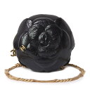 【新品・未使用品】シャネル CHANEL カメリア イヴニング チェーン ショルダーバッグ 斜め掛け シャイニーエイジドカーフスキンレザー ブラック 黒 ゴール...