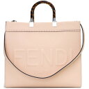 【未使用 展示品】フェンディ FENDI サンシャイン ミディアム 2way ショルダー トートバッグ カーフスキン レザー ライトピンク シルバー金具 8BH...