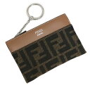 【新品・未使用品】フェンディ FENDI ズッカ柄 コインケース 小銭入れ 財布 キャンバス カーフスキン レザー ブラウン 茶 シルバー金具 7AP074 箱...