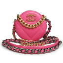 【新品・未使用品】シャネル CHANEL 19 ナインティーン マトラッセ チェーン ココマーク ラウンド クラッチ ポシェット ポーチ ショルダーバッグ 斜め...