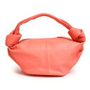 【新品・未使用品】ボッテガヴェネタ BOTTEGA VENETA ダブルノット ミニ ハンドバッグ カーフスキン レザー ピーチ ピンク シルバー金具 6296...