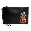 【新品・未使用品】モンブラン MONTBLANC x Naruto ナルト ポーチ セカンド クラッチバッグ プレーンフルグレイン カウハイドレザー ブラック ...