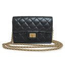 【未使用 展示品】シャネル CHANEL マトラッセ 2.55 ミニ チェーンウォレット ショルダーバッグ 斜め掛け エイジドカーフスキン レザー ブラック 黒...