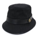 【未使用保管品】グッチ GUCCI ダブルG バケット フェドラハット 帽子 Lサイズ オリジナルGGキャンバス レザー ブラック 黒 アンティークゴールド金具...