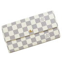 【未使用保管品】ルイ ヴィトン LOUIS VUITTON ポルトフォイユ サラ 二つ折り長財布 ダミエアズール ホワイト 白 ゴールド金具 N61735 箱付