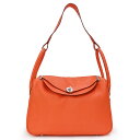 【未使用 展示品】エルメス HERMES リンディ 34 2way ショルダー ハンドバッグ トリヨンクレマンス レザー フー オレンジ シルバー金具 □R刻印