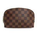 【中古】ルイ ヴィトン LOUIS VUITTON ポシェット コスメティック PM 化粧ポーチ ダミエ ブラウン 茶 ゴールド金具 N47516