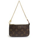 【未使用 展示品】ルイ ヴィトン LOUIS VUITTON ミニ ポシェット アクセソワール チェーン アクセサリーポーチ モノグラム ヌメ革 レザー ブラウ...