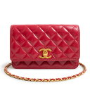 【未使用 展示品】シャネル CHANEL マトラッセ ココマーク チェーンウォレット ショルダーバッグ 斜め掛け シャイニーカーフスキン レザー レッド 赤 ア...