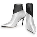 【未使用 展示品】ジミーチュウ JIMMY CHOO プレキシヒール アンクルブーツ シューズ 靴 #36.5 23.5cm ナッパレザー メッシュ シルバー ...