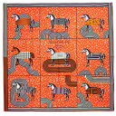 【新品・未使用品】エルメス HERMES カレ 90 ガルド ローブ ポップ Garde robe pop スカーフ シルク100% オレンジ ブルーノワール ...