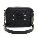 【未使用 展示品】シャネル CHANEL CCフィリグリー ココマーク マトラッセ ミニ ヴァニティ チェーン ショルダーバッグ ポーチ 斜め掛け キャビアスキ...