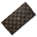 【未使用保管品】ルイ ヴィトン LOUIS VUITTON ポルトトレゾール インターナショナル 三つ折り長財布 ダミエ ブラウン 茶 ゴールド金具 N6121...