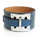 【新品・未使用品】エルメス HERMES インテンス ブレスレット Mサイズ クロコダイル アリゲーター エキゾチックレザー コルヴェール グリーン ブルー 緑...