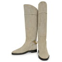 【新品・未使用品】ジミーチュウ JIMMY CHOO NELL チェーン ニーハイ ロングブーツ 靴 シューズ #37 24cm スウェード トープ グレージュ...