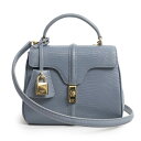 【未使用 展示品】セリーヌ CELINE 16 セーズ ミニ 2way ショルダー ハンドバッグ 斜め掛け リザード エキゾチックレザー ブルー 青 ゴールド金...