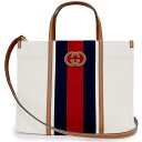 【新品・未使用品】グッチ GUCCI ウェブ ストライプ インターロッキングG ミディアム トート 2way ショルダー ハンドバッグ 斜め掛け コットンキャン...