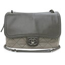 【中古】シャネル CHANEL マトラッセ ココマーク ワイルドステッチ 2way チェーン ショルダーバッグ 斜め掛け ヴィンテージカーフ レザー グレー ア...