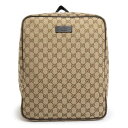 【未使用 展示品】グッチ GUCCI リュック デイパック バックパック GGキャンバス レザー ベージュ ブラウン シルバー金具 630914