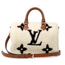 【未使用 展示品】ルイ ヴィトン LOUIS VUITTON LV SKI スピーディ バンドリエール 25 2WAY ショルダー ハンドバッグ 斜め掛け モノグラム ジャイアント シアリング レザー アイボリー ブラウン 茶 ゴールド金具 M23468(4)