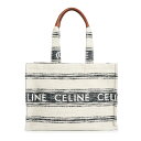 【新品・未使用品】セリーヌ CELINE ラージ カバ タイス トートバッグ ストライプ ジャガード キャンバス レザー ホワイト ブラック 白 黒 19676...