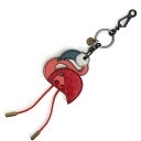 【未使用保管品】ボッテガヴェネタ BOTTEGA VENETA イントレチャート フラミンゴ バッグチャーム キーリング キーホルダー パイソン エキゾチックレ...