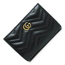 【新品・未使用品】グッチ GUCCI ダブルG ウォレット 二つ折り財布 シェブロン キルティング レザー ブラック 黒 アンティークゴールド金具 773427...