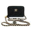 【新品・未使用品】シャネル CHANEL マトラッセ ココマーク バッグモチーフチャーム ラウンドファスナー コインケース 財布 斜め掛け ショルダー チェーン...