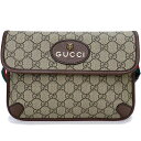 【未使用 展示品】グッチ GUCCI ネオ ヴィンテージ ベルト ウエスト ボディバッグ 斜め掛け GGスプリームキャンバス ベージュ 茶 アンティークゴールド...