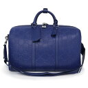 【未使用 展示品】グッチ GUCCI スモール 2way ショルダー ダッフル ボストンバッグ 斜め掛け 旅行鞄 GGエンボスレザー ブルー 青 シルバー金具 ...