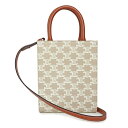 【新品・未使用品】セリーヌ CELINE ミニ バーティカル カバ 2way ショルダー ハンドバッグ 斜め掛け トリオンフキャンバス カーフスキン レザー グ...