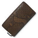 【未使用 展示品】グッチ GUCCI マイクロ GG ジップアラウンド ウォレット ラウンドファスナー 長財布 パイソン エキゾチックレザー ブラウン 茶 シル...