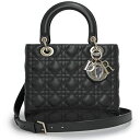 【新品・未使用品】クリスチャンディオール Christian Dior レディディオール ミディアム ショルダー ハンドバッグ 2way 斜め掛け カナージュ ...