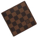 【未使用保管品】ルイ ヴィトン LOUIS VUITTON ポルトフォイユ マルコ 二つ折り財布 ダミエ ブラウン 茶 ゴールド金具 N61675 箱付
